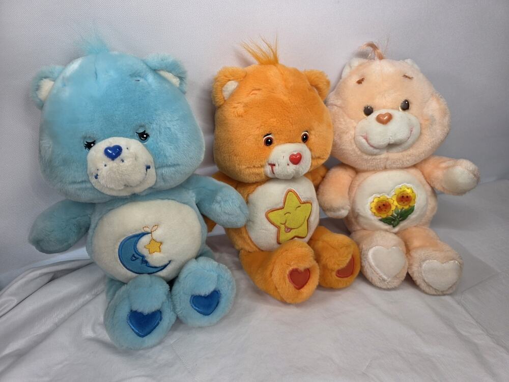 Vintage Care Bears 13” Bear Plush X3 Laugh A Lot Friend Bedtime Bear